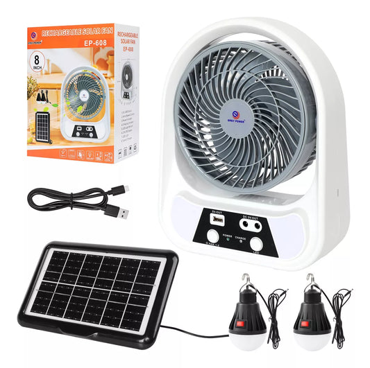 🌬️ Ventilador Solar Recargable 3 en 1: Energía Fresca Donde Quieras