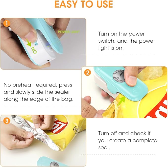 🛑 Mini Sellador Portátil USB – Sella y Conserva tus Alimentos en Segundos 🛑