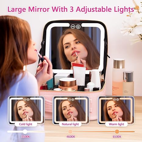 🎀 Organizador de Maquillaje con Espejo LED – Belleza y Comodidad en un Solo Lugar 🎀