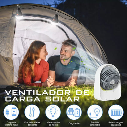 🌬️ Ventilador Solar Recargable 3 en 1: Energía Fresca Donde Quieras