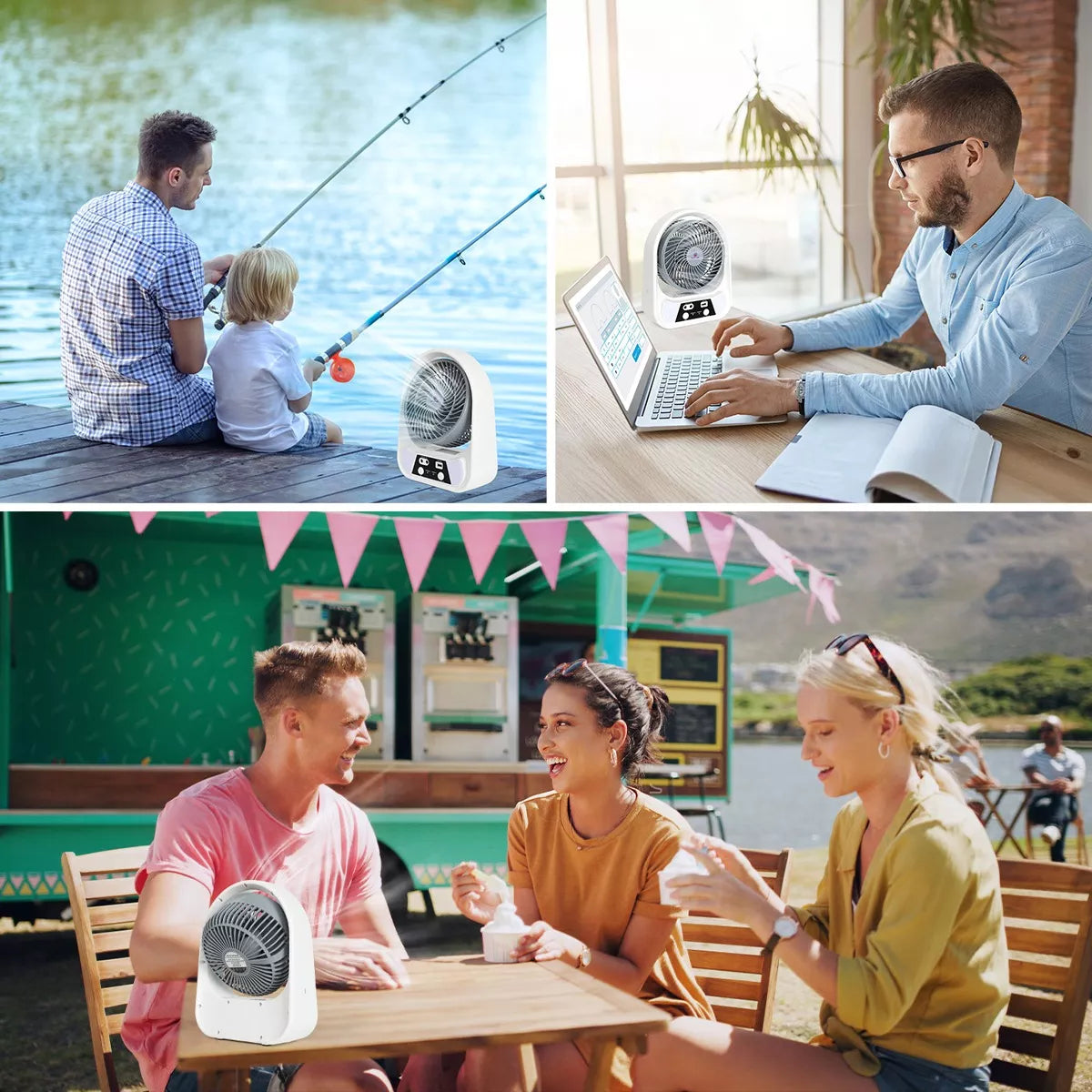 🌬️ Ventilador Solar Recargable 3 en 1: Energía Fresca Donde Quieras