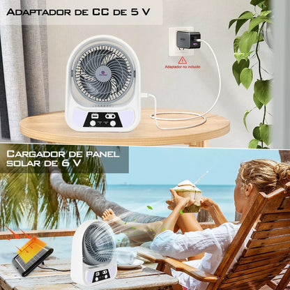 🌬️ Ventilador Solar Recargable 3 en 1: Energía Fresca Donde Quieras