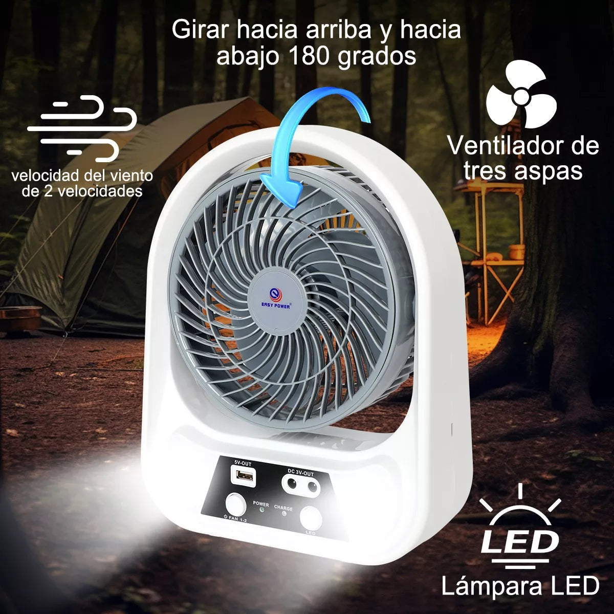 🌬️ Ventilador Solar Recargable 3 en 1: Energía Fresca Donde Quieras