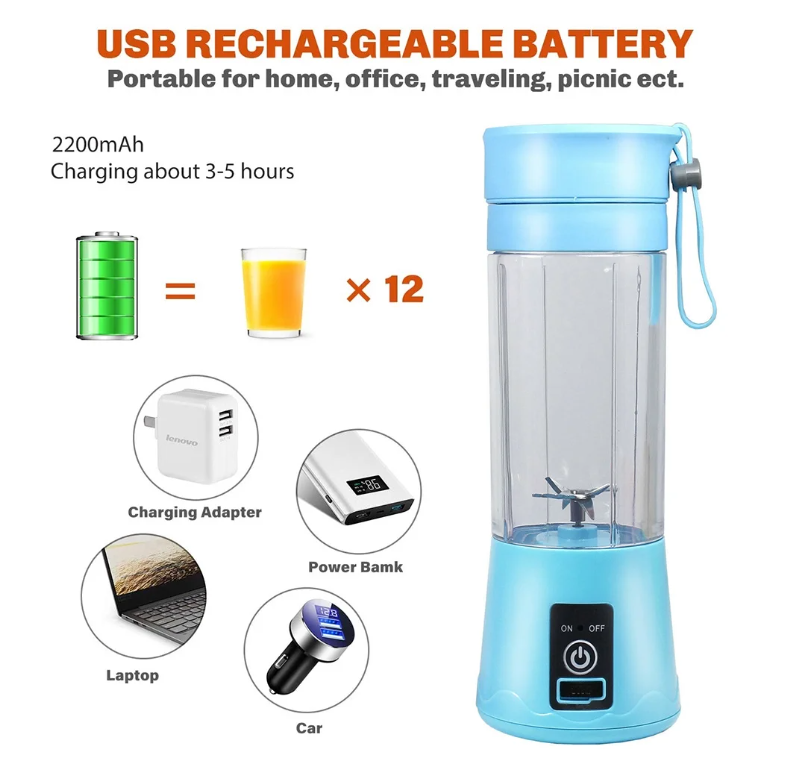 🔥 Mini licuadora Portátil Recargable – Batidos Frescos en Cualquier Lugar 🔥