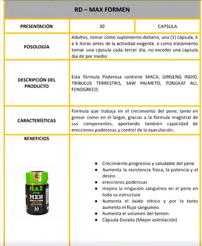 🔥 MAX FOR MEN – Pastillas para rendimiento intimo Naturales! 🔥
