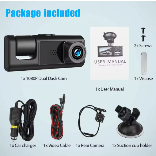 🚗📹 Cámara de Seguridad WIFI 3 en 1  - Full HD para Auto 📹🚗