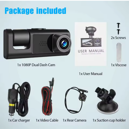 🚗📹 Cámara de Seguridad WIFI 3 en 1  - Full HD para Auto 📹🚗