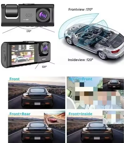 🚗📹 Cámara de Seguridad WIFI 3 en 1  - Full HD para Auto 📹🚗